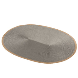 Oval grey bicolor Trocadero placemat by Pigment France.