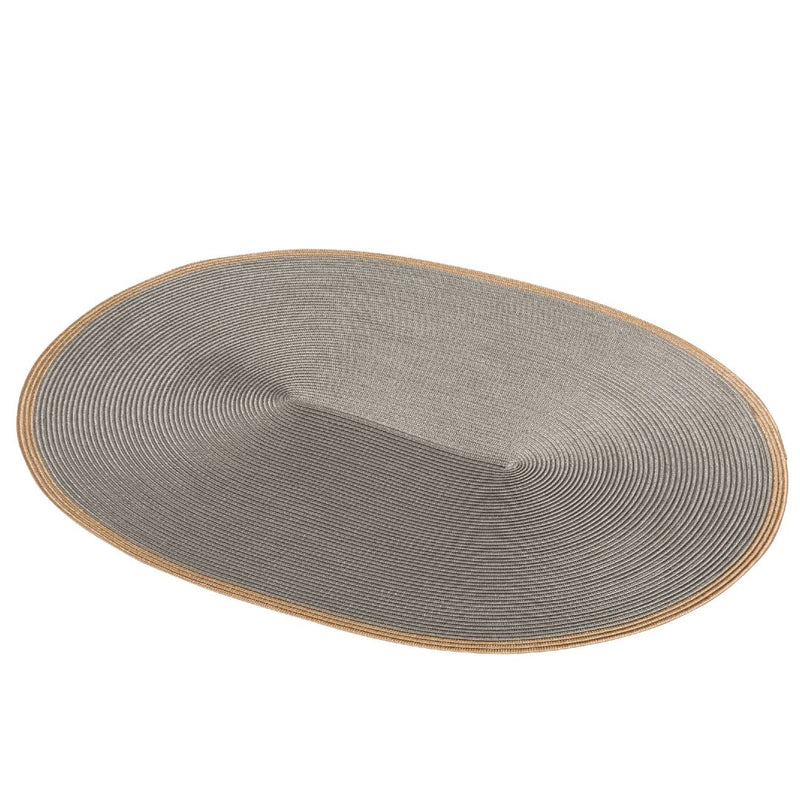 Oval grey bicolor Trocadero placemat by Pigment France.