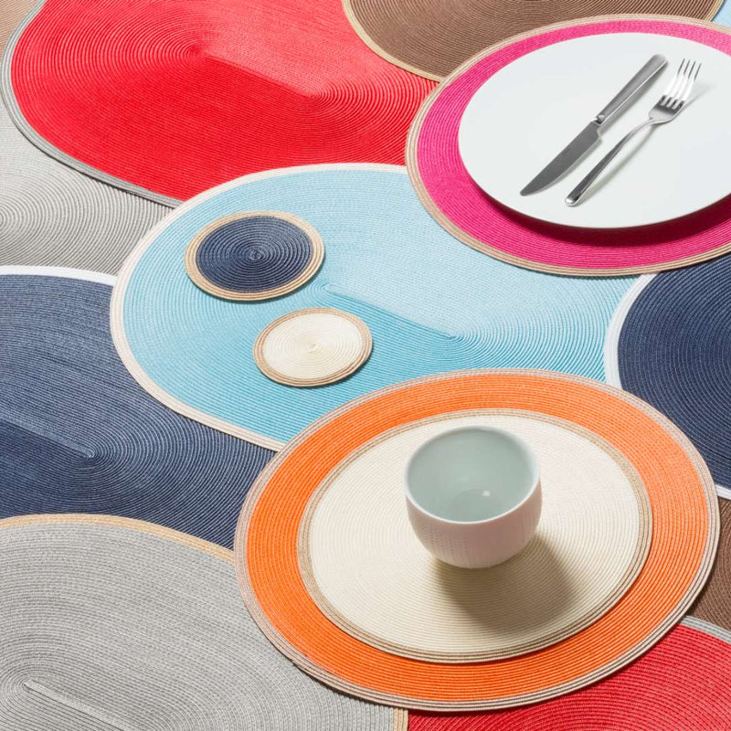 Oval Placemat 'Trocadero' Bicolor in Grey by Pigment France