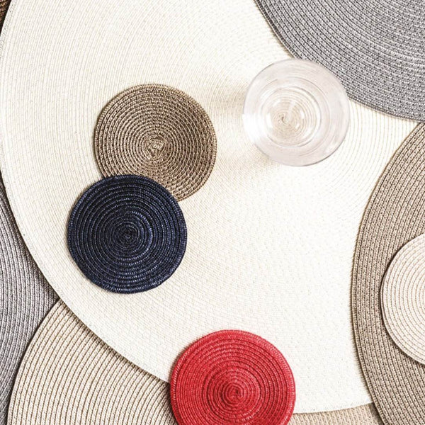 Straw Coaster 'Trocadero' in Taupe by Pigment France
