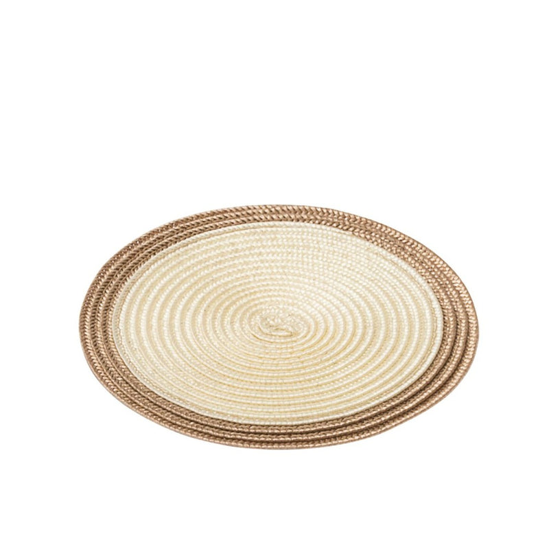 Coaster 'Trocadero' Bicolor in Ivory & Beige by Pigment France