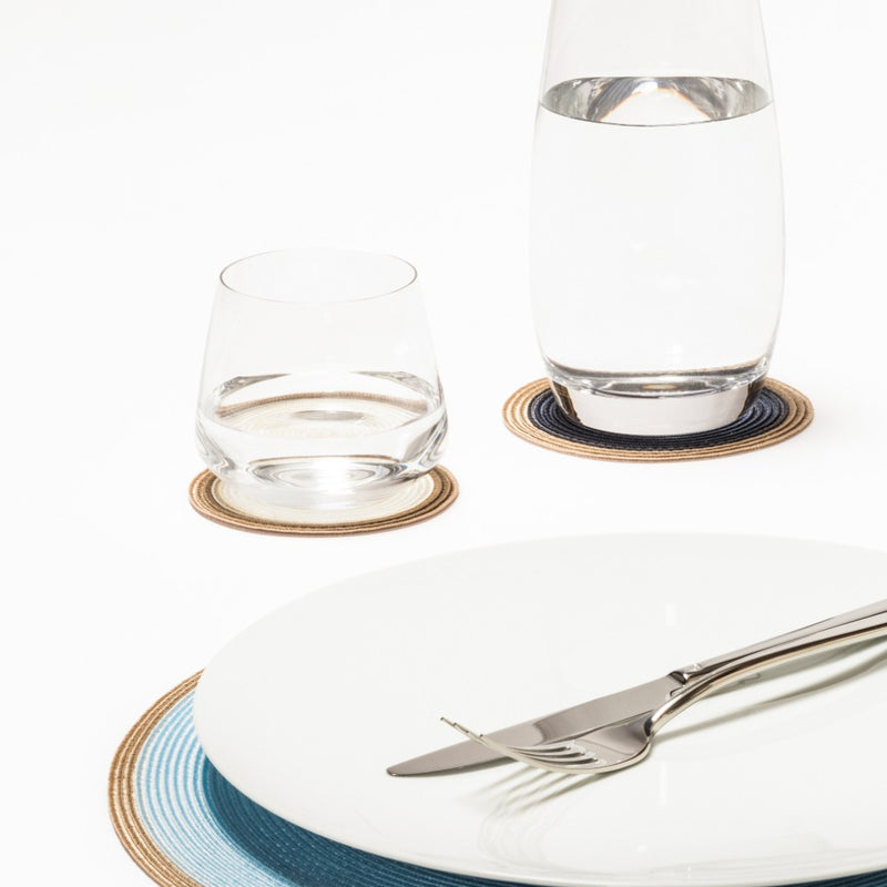 Coaster 'Trocadero' Bicolor in Ivory & Beige by Pigment France