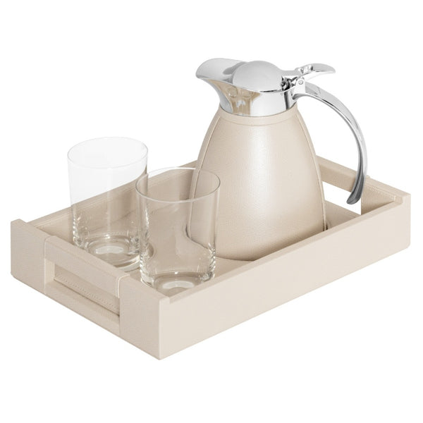 'Beaubourg' Tray Set with Water Carafe Monceau 0.6L, 2 Glasses & Tray by Pigment France