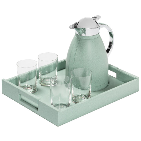 'Beaubourg' Tray Set with Water Carafe Chantilly 1L, 4 Glasses & Tray by Pigment France