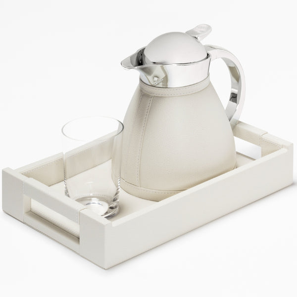 'Beaubourg' Tray Set with Water Carafe Chantilly 0.6L, 1 Glass & Tray by Pigment France