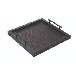 Square Leather Tray 'Chaumont' Vienna Quilt Pattern by Pigment France