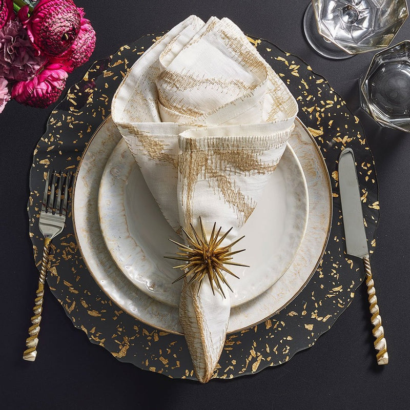 Stardust Placemat in Clear and Gold by Kim Seybert