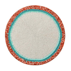 Amalfi beaded placemat with turquoise and coral beadwork.