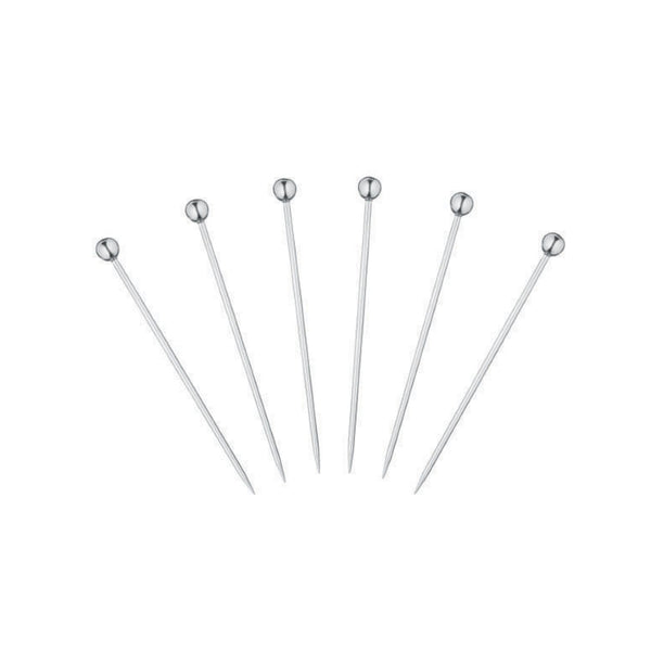 6 Hors D'Oeuvre Cocktail Picks Set 'Tuileries' by Ercuis, Silver-Plated