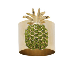 Pineapple Napkin Ring in Gold, Olive by Joanna Buchanan - Set of 2