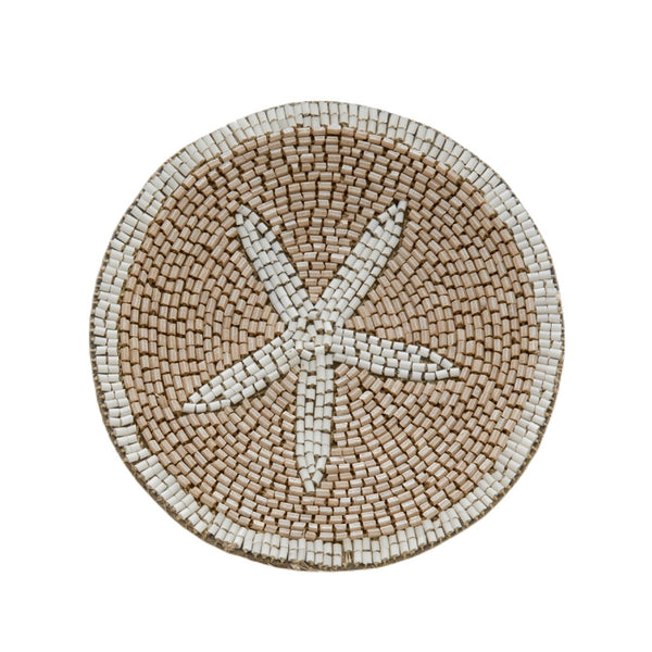 Starfish Beaded Drink Coaster by Joanna Buchanan - Set of 4