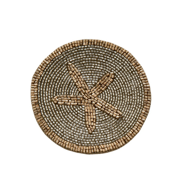 Starfish Beaded Drink Coaster by Joanna Buchanan - Set of 4