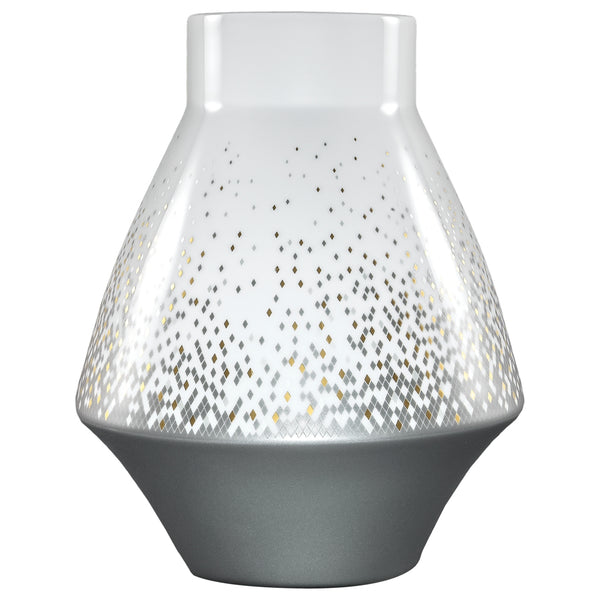 Small Vase - Souffle d'Or in White and Silver