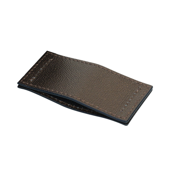 Amiramour brown leather napkin ring by giobagnara on white background.