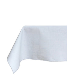 Coated Linen Tablecloth in White In Size 240cm X 140cm by Giardino Segreto