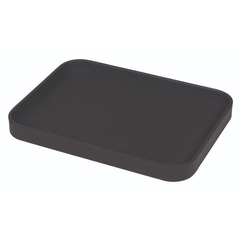 Rectangular Leather Tray "Polo" in Lava, H 4cm, Large by Giobagnara