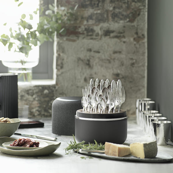 The Box in Black with Martelé Cutlery by Robbe & Berking