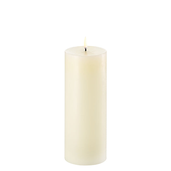 LED Pillar Candle 20cm in Ivory by Uyuni Lighting