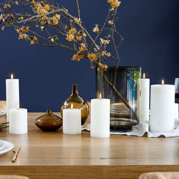 LED Pillar Candle 20cm in Nordic White by Uyuni Lighting