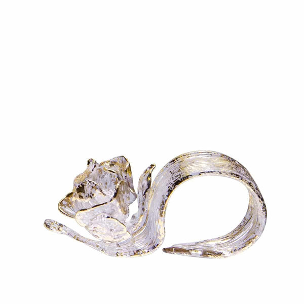 Little Rose Murano glass napkin rings with gold rosebud, handcrafted luxury set sold by Amiramour