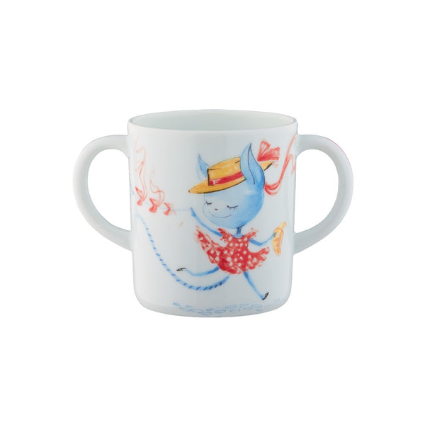 A multicolored baby cup with an illustration of agnes ernoult illustrated children’s baby cup raynaud les petits parisiens