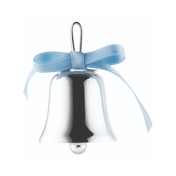Baptism Bell 'Belle' with Blue Ribbon in a Gift Box by Sonja Quandt - Sterling Silver