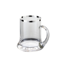 Luxury Beer Mug Crystal with 0.7cm Fine Silver Rim – Sissi Collection by Sonja Quandt