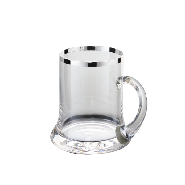 Luxury Beer Mug Crystal with 0.7cm Fine Silver Rim – Sissi Collection by Sonja Quandt