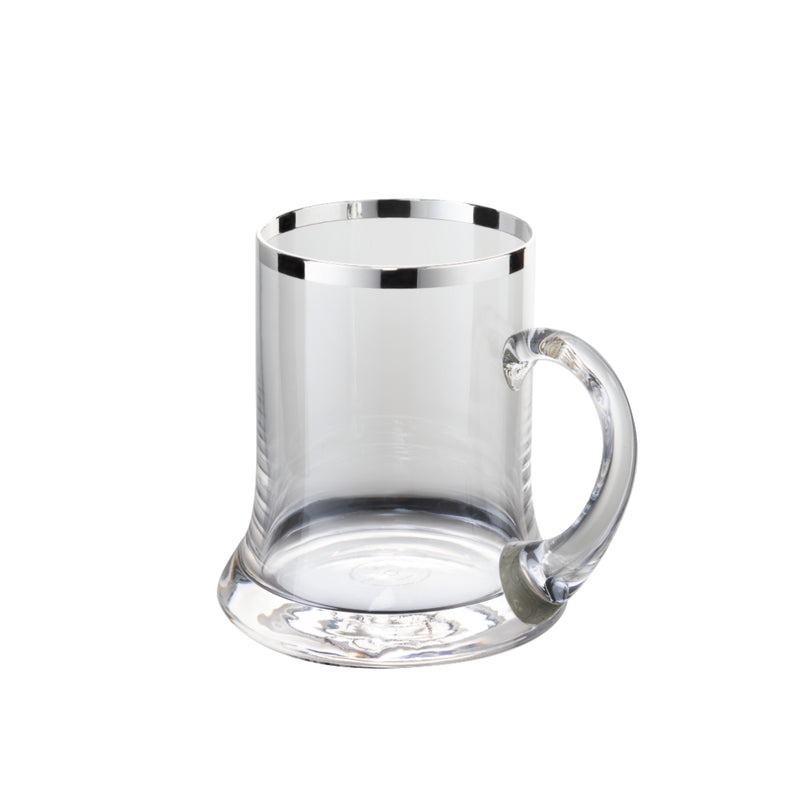 Luxury Beer Mug Crystal with 0.7cm Fine Silver Rim – Sissi Collection by Sonja Quandt
