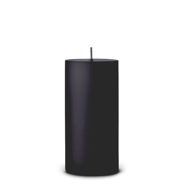 Black Matt pillar candle 15cm by Ester & Erik, hand-dipped with long burn time

