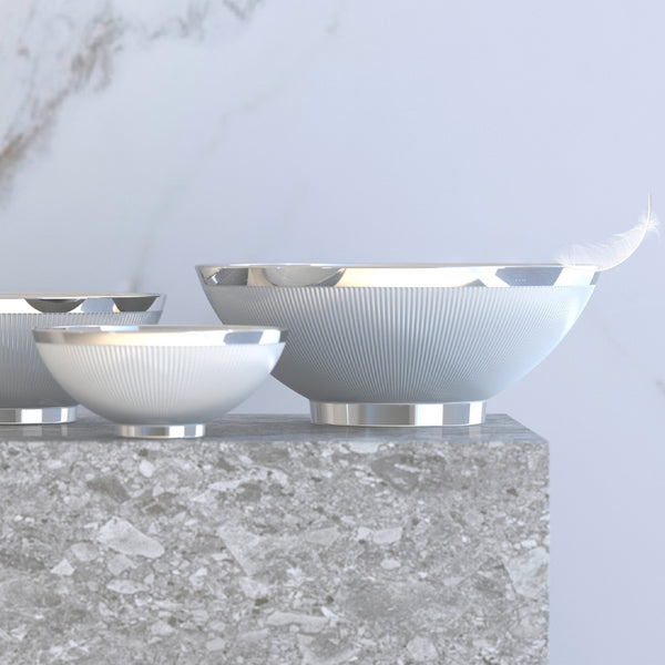 styled Stella Platinum medium 15.5cm porcelain bowl by SIEGER by FÜRSTENBERG, handcrafted in Germany with elegant platinum detailing for refined dining.