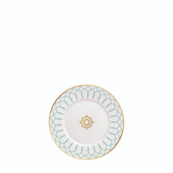 Bread Plate Carlo Este by FÜRSTENBERG in fine porcelain with golden geometric ornamentation by Carlo Dal Bianco.