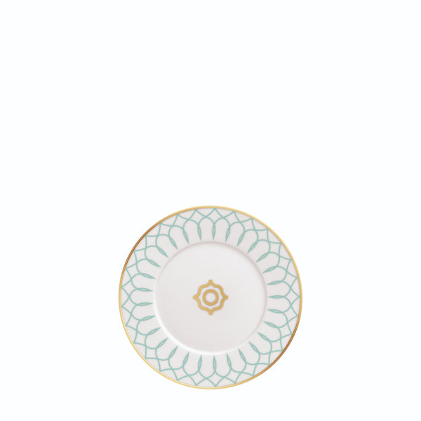 Bread Plate Carlo Este by FÜRSTENBERG in fine porcelain with golden geometric ornamentation by Carlo Dal Bianco.