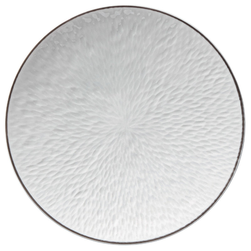 Raynaud Minéral Platinum Limoges porcelain bread plate with platinum rim and matte finish