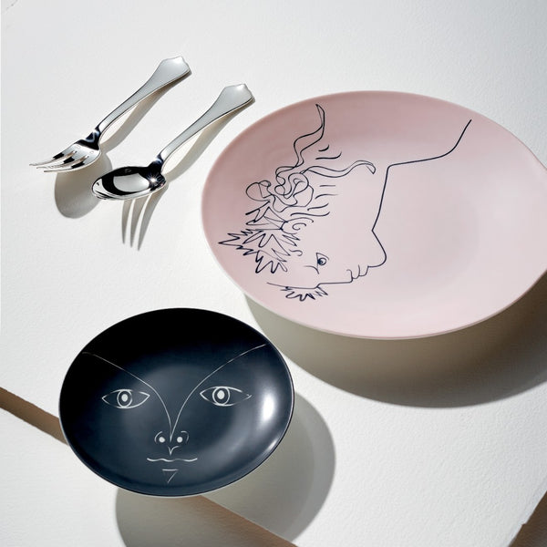 Styled Limoges porcelain plate with Visage d’enfant motif Jean Cocteau Raynaud