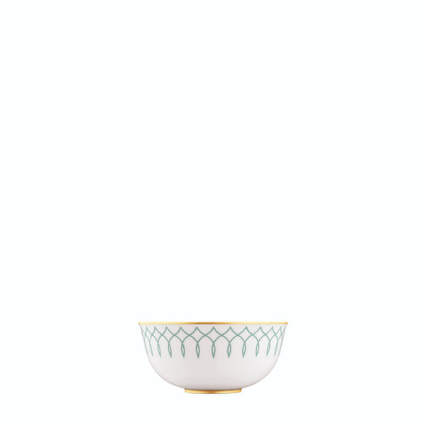 Breakfast Bowl Carlo Este by FÜRSTENBERG in fine porcelain with gold and green mosaic-inspired design by Carlo Dal Bianco.