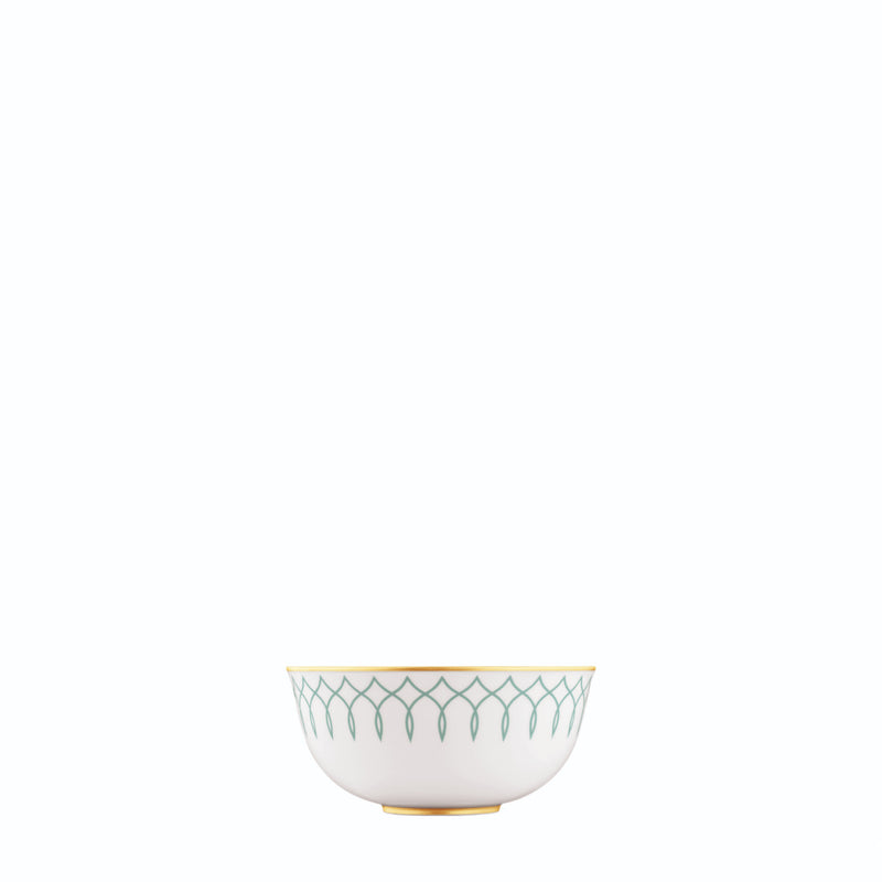 Breakfast Bowl Carlo Este by FÜRSTENBERG in fine porcelain with gold and green mosaic-inspired design by Carlo Dal Bianco.