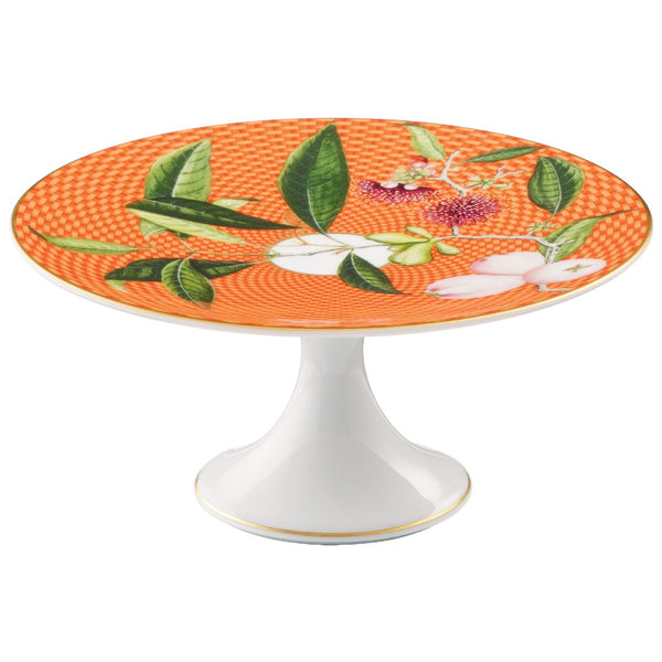Raynaud porcelain cake stand petit four 16cm Trésor Fleuri water apple