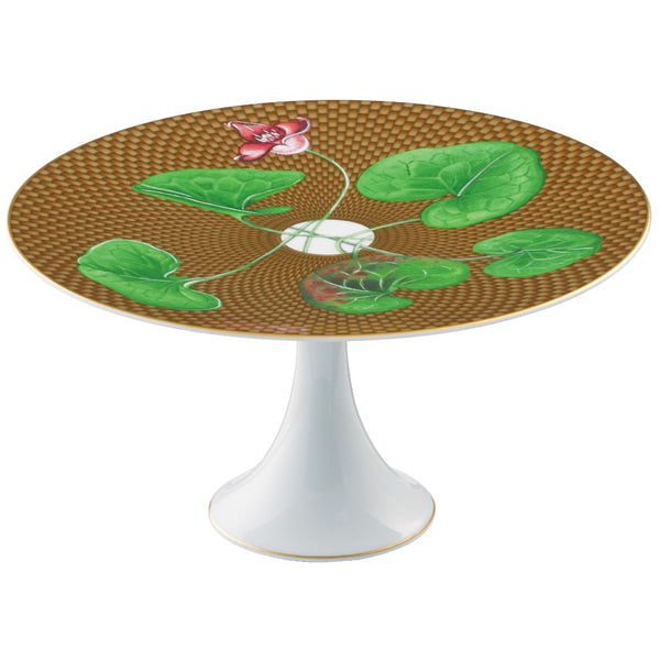 Raynaud porcelain cake stand petit four 22cm Trésor Fleuri asarum