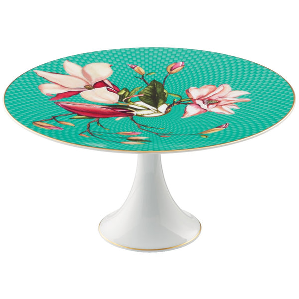Raynaud porcelain cake stand petit four 22cm Trésor Fleuri magnolia