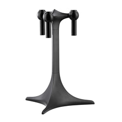 Matte black candle stand by Stoff Nagel, modular sculptural holder for 13 mm taper candles