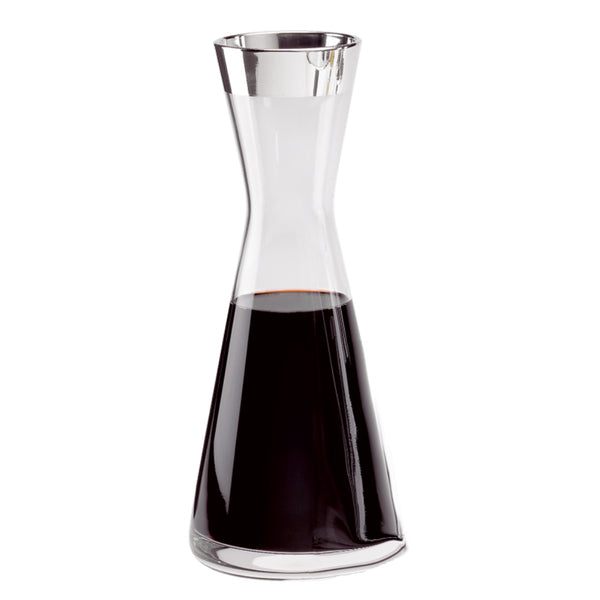 Luxury Carafe Decanter Crystal with Fine Silver Rim – Tavola 28cm by Sonja Quandt