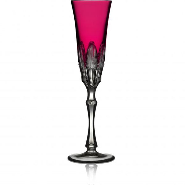 Luxury Champagne Flute in Raspberry Red Crystal – Captiva by Varga Crystal