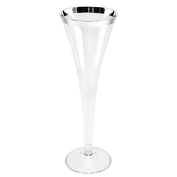 Luxury Champagne Flute Crystal with Fine Silver Rim – Simone Collection by Sonja Quandt
