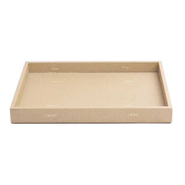 Medium Chelsea tray in faux shagreen natural by Posh Trading Company