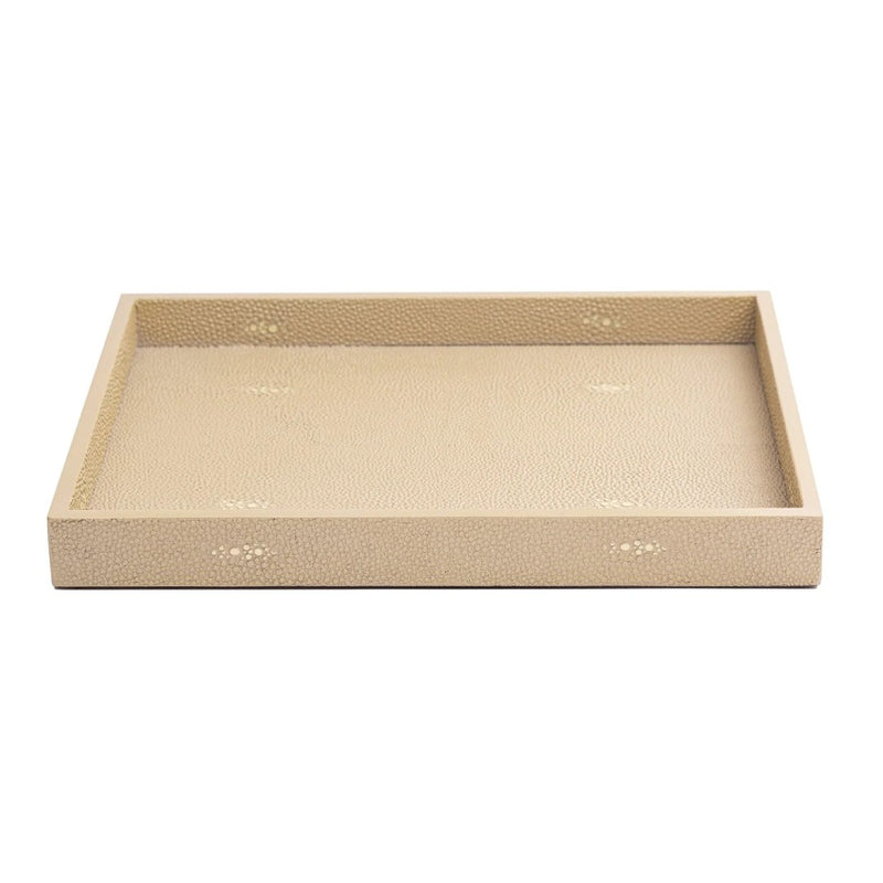 Medium Chelsea tray in faux shagreen natural by Posh Trading Company