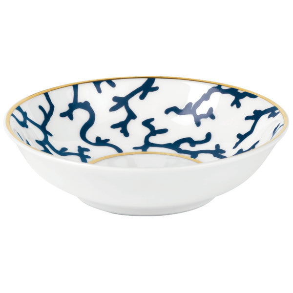Chinese Bone Cup Cristobal Marine porcelain by Raynaud with marine blue coral motifs and gold accents