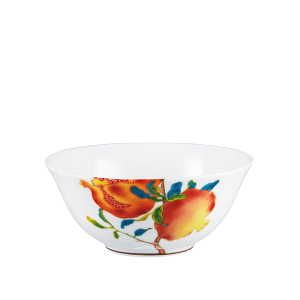 Harmonia luxury porcelain Chinese rice bowl with fruit and floral motifs inspired by Chinese imperial art by Raynaud