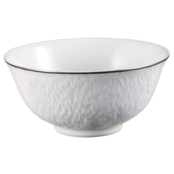 Raynaud Minéral Platinum 10cm Limoges porcelain Chinese soup bowl with platinum rim