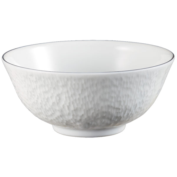 Raynaud Minéral Platinum 12cm Limoges porcelain Chinese soup bowl with platinum rim